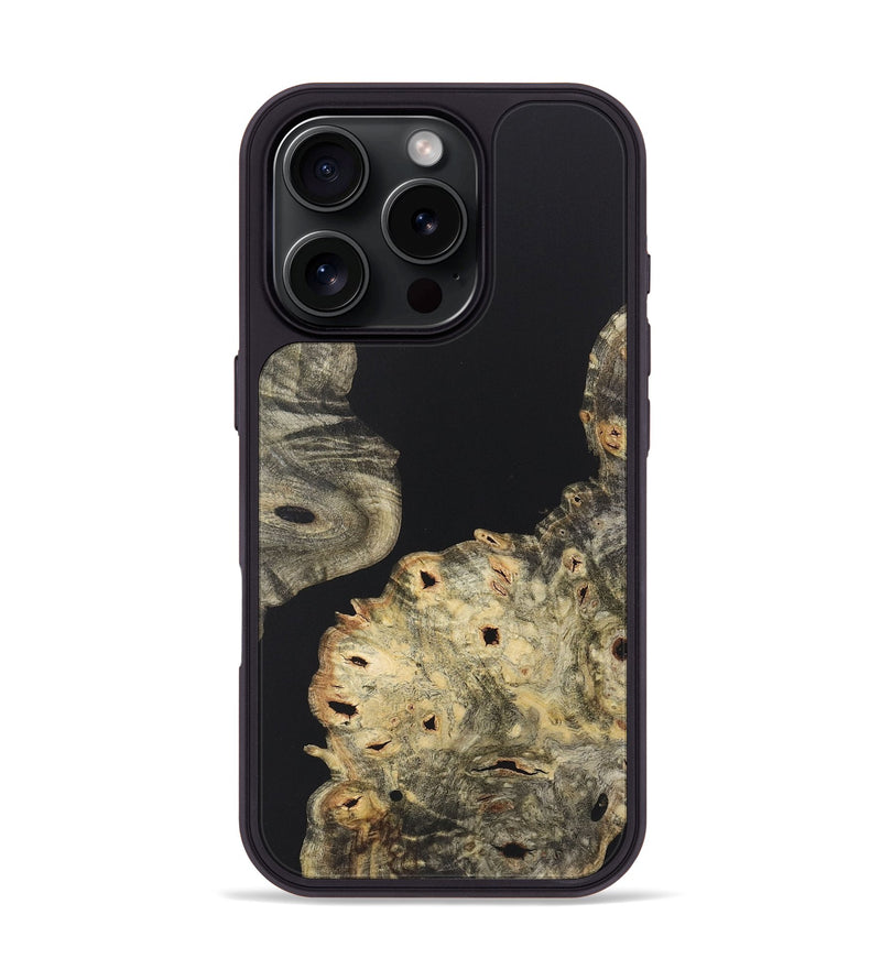 iPhone 16 Pro Wood+Resin Phone Case - Heath (Pure Black, 722422)