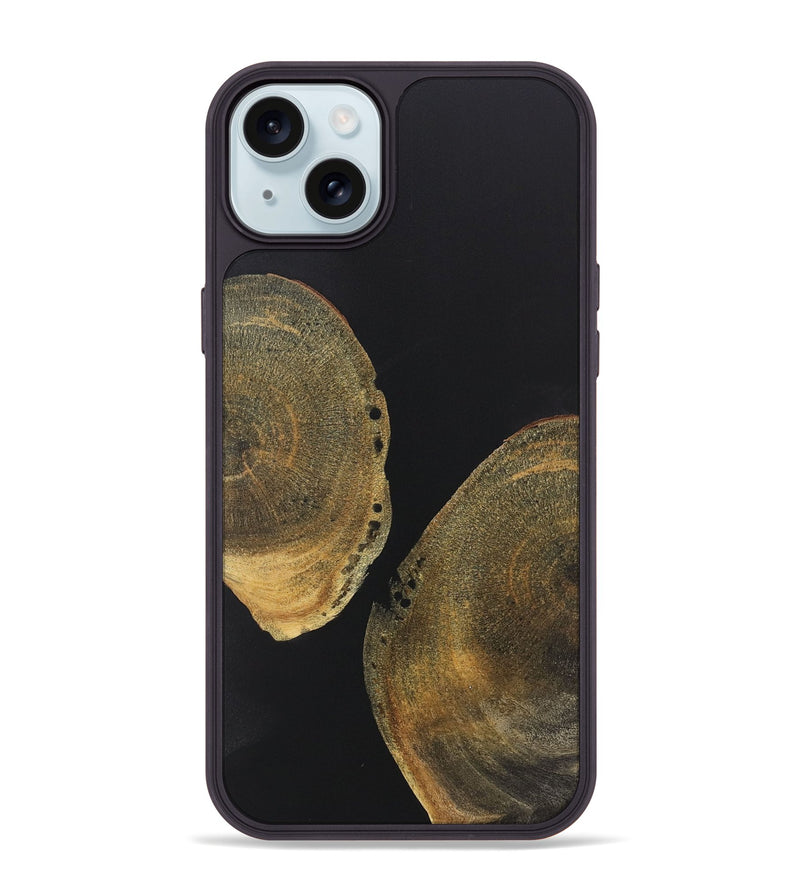 iPhone 15 Plus Wood+Resin Phone Case - Sheena (Pure Black, 722423)