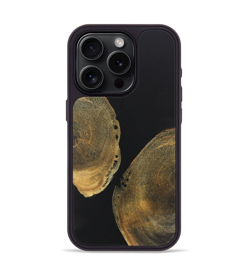 iPhone 15 Pro Wood+Resin Phone Case - Sheena (Pure Black, 722423)