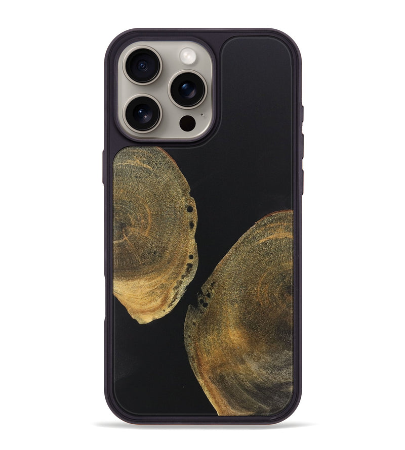 iPhone 16 Pro Max Wood+Resin Phone Case - Sheena (Pure Black, 722423)