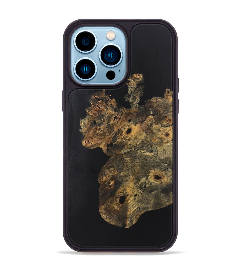 iPhone 14 Pro Max Wood+Resin Phone Case - Jada (Pure Black, 722424)