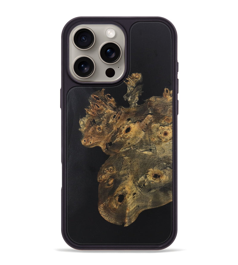 iPhone 16 Pro Max Wood+Resin Phone Case - Jada (Pure Black, 722424)