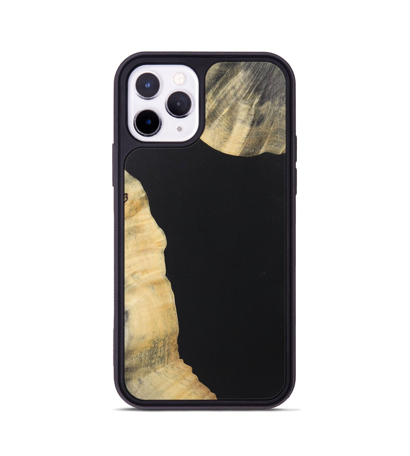 iPhone 11 Pro Wood+Resin Phone Case - Jazmin (Pure Black, 722425)