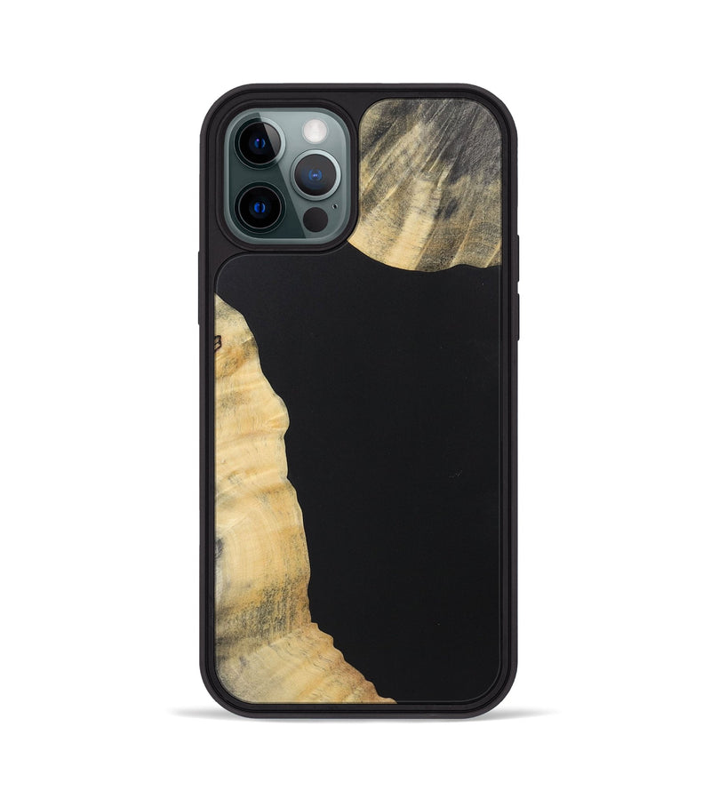 iPhone 12 Pro Wood+Resin Phone Case - Jazmin (Pure Black, 722425)