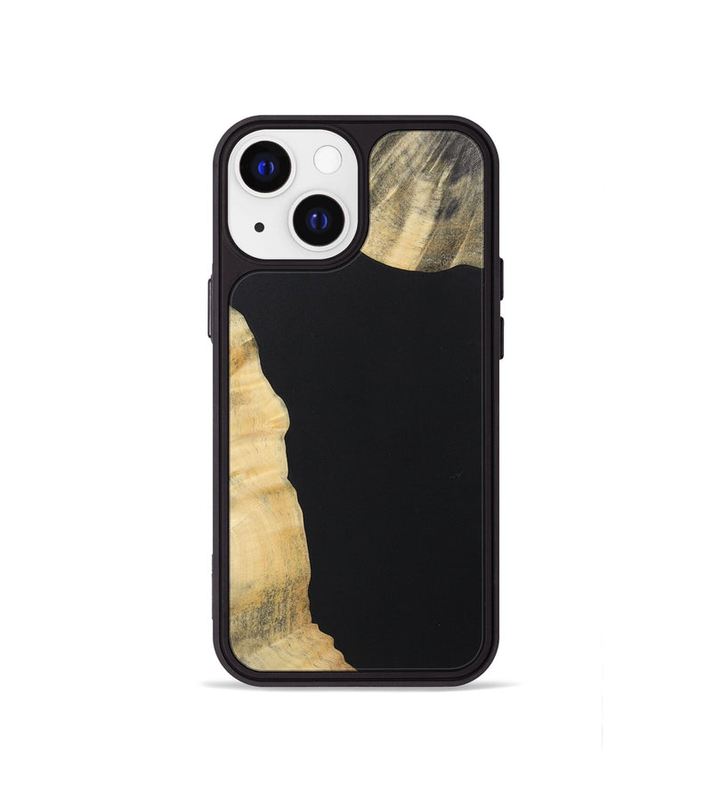 iPhone 13 mini Wood+Resin Phone Case - Jazmin (Pure Black, 722425)