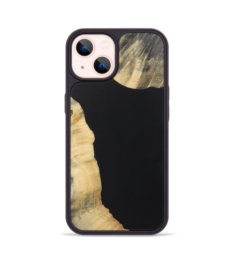 iPhone 14 Wood+Resin Phone Case - Jazmin (Pure Black, 722425)