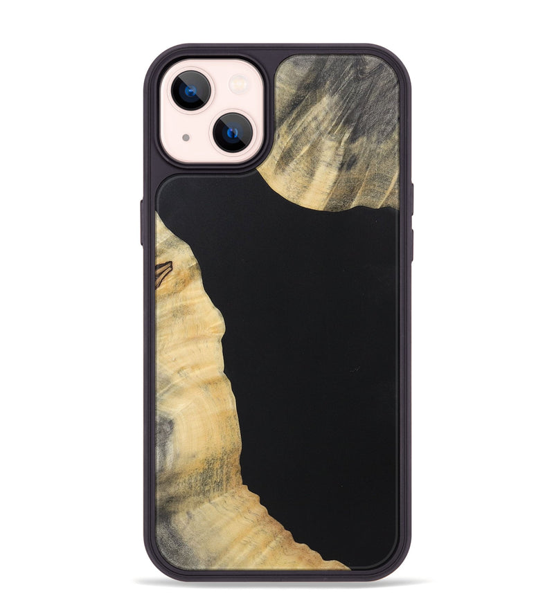 iPhone 14 Plus Wood+Resin Phone Case - Jazmin (Pure Black, 722425)