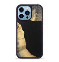 iPhone 14 Pro Max Wood+Resin Phone Case - Jazmin (Pure Black, 722425)