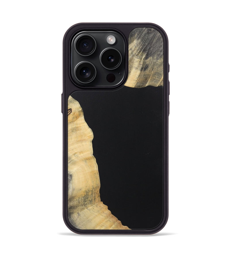 iPhone 15 Pro Wood+Resin Phone Case - Jazmin (Pure Black, 722425)