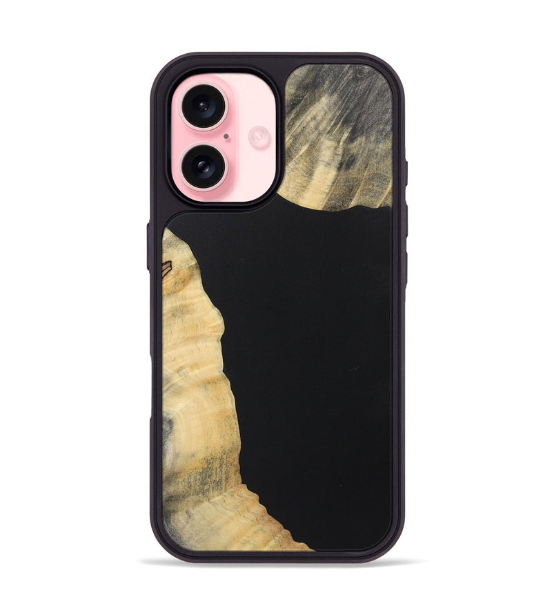 iPhone 16 Wood+Resin Phone Case - Jazmin (Pure Black, 722425)