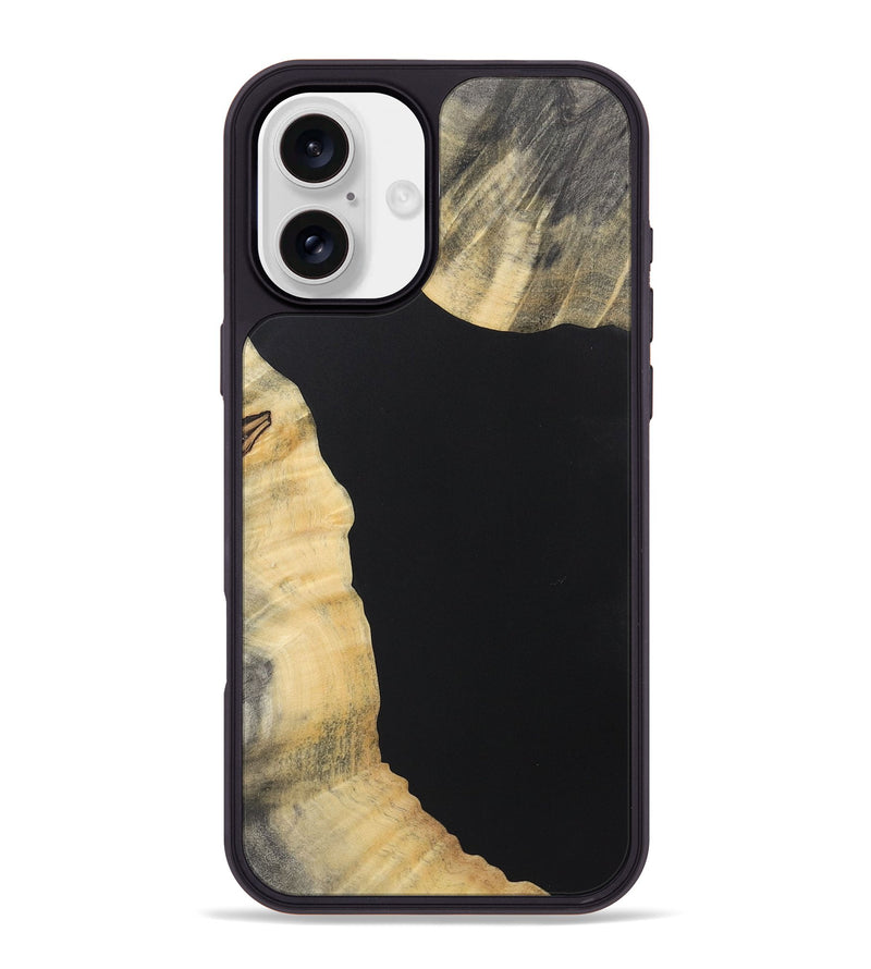 iPhone 16 Plus Wood+Resin Phone Case - Jazmin (Pure Black, 722425)