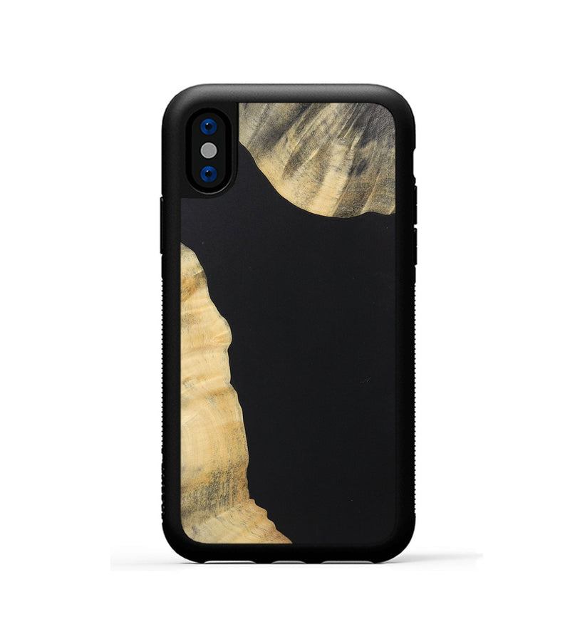 iPhone Xs Wood+Resin Phone Case - Jazmin (Pure Black, 722425)