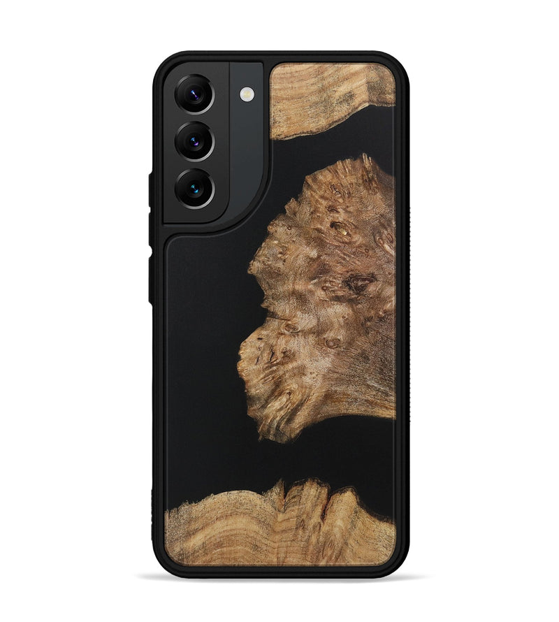 Galaxy S22 Plus Wood+Resin Phone Case - Latisha (Pure Black, 722426)