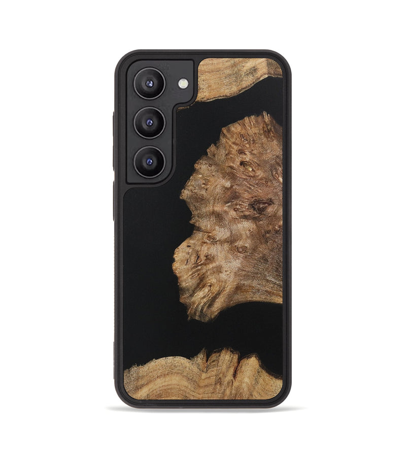 Galaxy S23 Wood+Resin Phone Case - Latisha (Pure Black, 722426)