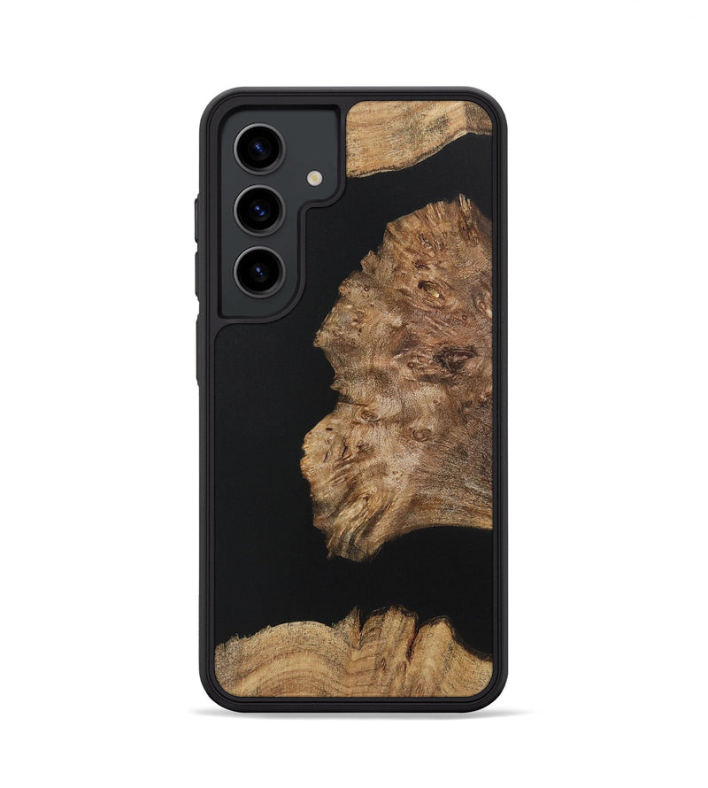 Galaxy S24 Wood+Resin Phone Case - Latisha (Pure Black, 722426)