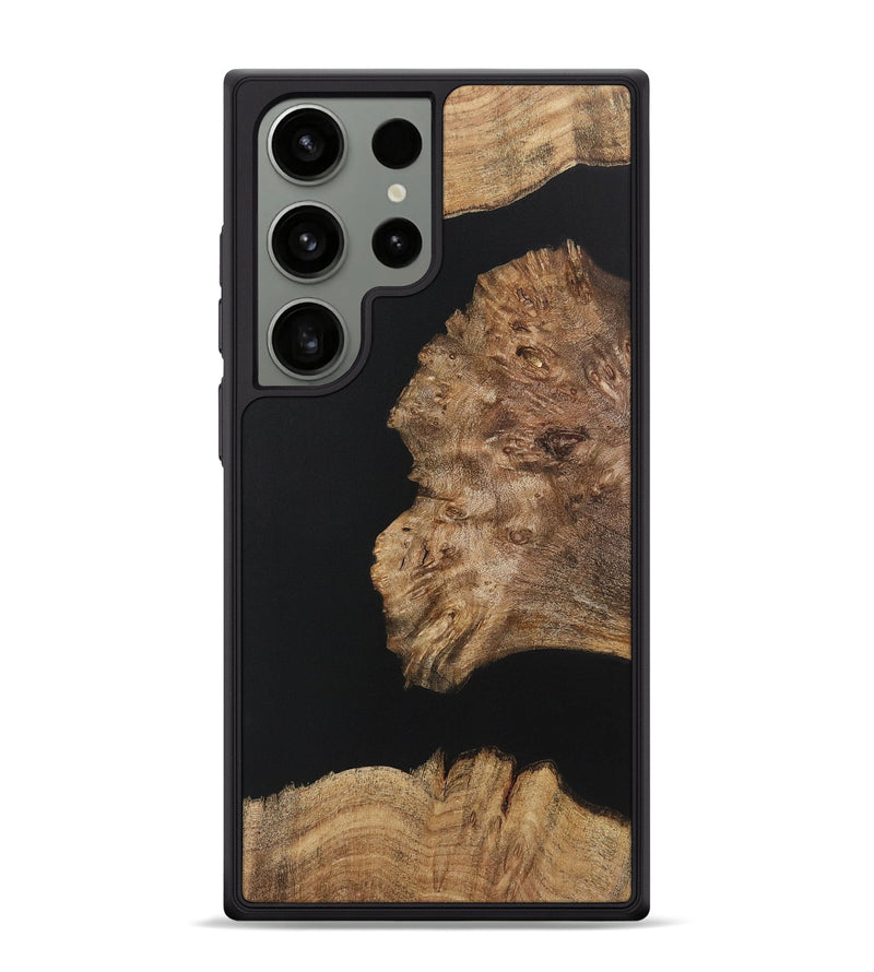 Galaxy S24 Ultra Wood+Resin Phone Case - Latisha (Pure Black, 722426)