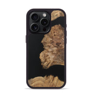 iPhone 15 Pro Wood+Resin Phone Case - Latisha (Pure Black, 722426)