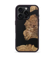 iPhone 16 Pro Wood+Resin Phone Case - Latisha (Pure Black, 722426)