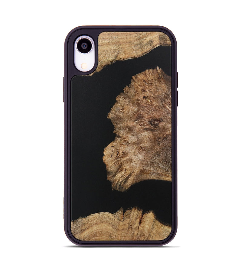 iPhone Xr Wood+Resin Phone Case - Latisha (Pure Black, 722426)