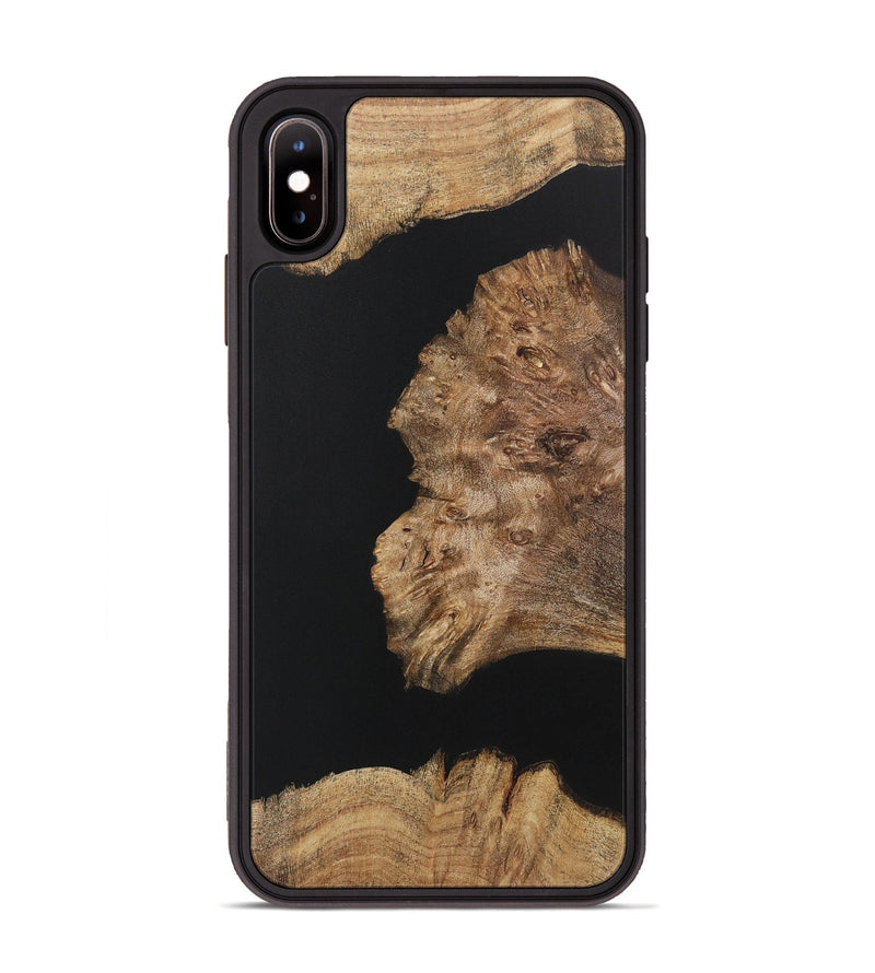 iPhone Xs Max Wood+Resin Phone Case - Latisha (Pure Black, 722426)