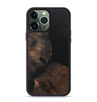 iPhone 13 Pro Max Wood+Resin Phone Case - Renee (Pure Black, 722427)