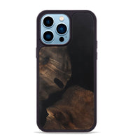 iPhone 14 Pro Max Wood+Resin Phone Case - Renee (Pure Black, 722427)