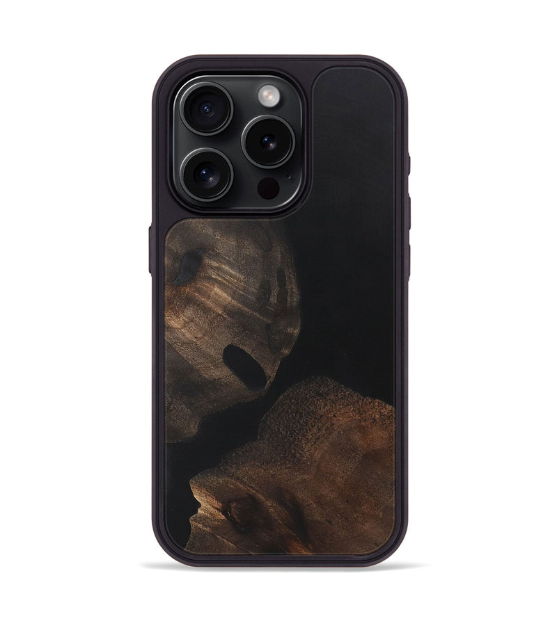 iPhone 15 Pro Wood+Resin Phone Case - Renee (Pure Black, 722427)