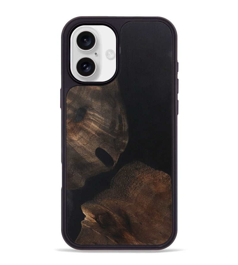 iPhone 16 Plus Wood+Resin Phone Case - Renee (Pure Black, 722427)