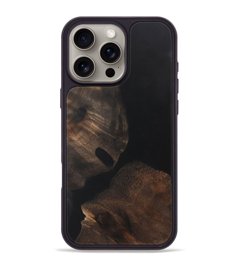 iPhone 16 Pro Max Wood+Resin Phone Case - Renee (Pure Black, 722427)