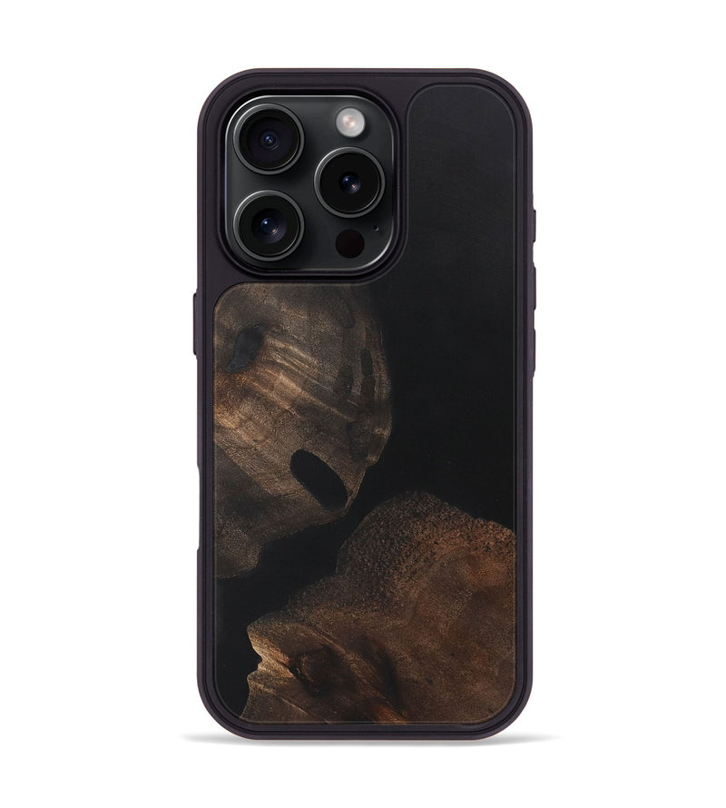 iPhone 16 Pro Wood+Resin Phone Case - Renee (Pure Black, 722427)