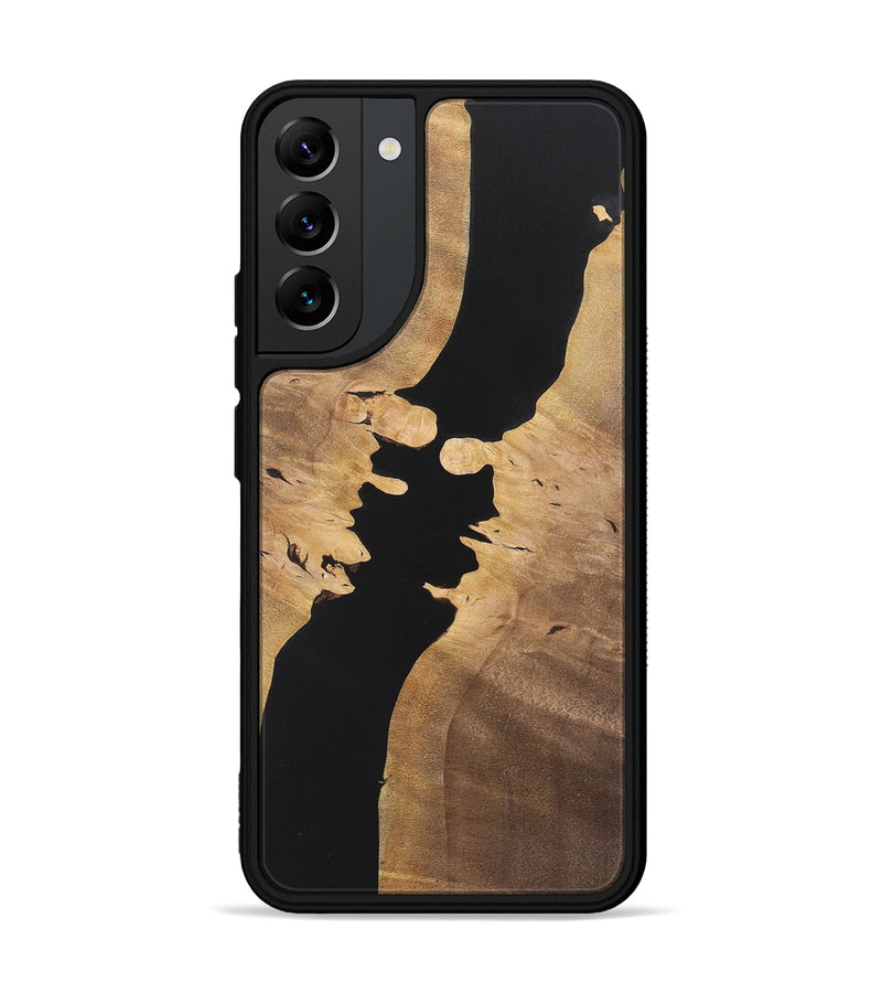 Galaxy S22 Plus Wood+Resin Phone Case - Raegan (Pure Black, 722428)