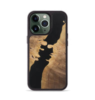 iPhone 13 Pro Wood+Resin Phone Case - Raegan (Pure Black, 722428)