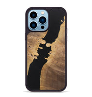 iPhone 14 Pro Max Wood+Resin Phone Case - Raegan (Pure Black, 722428)