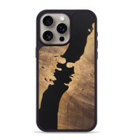 iPhone 15 Pro Max Wood+Resin Phone Case - Raegan (Pure Black, 722428)