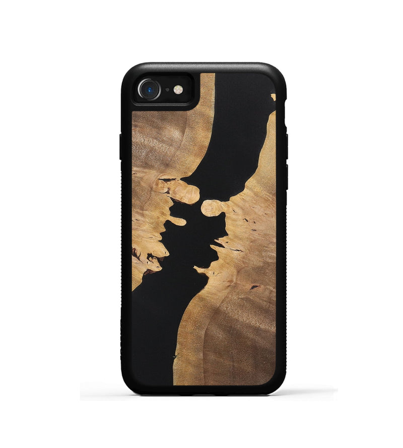 iPhone SE Wood+Resin Phone Case - Raegan (Pure Black, 722428)