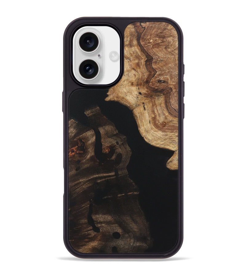 iPhone 16 Plus Wood+Resin Phone Case - Fabian (Pure Black, 722429)