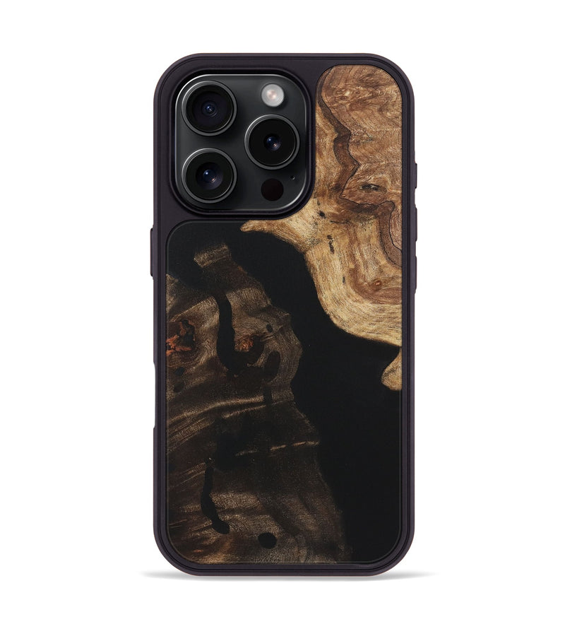 iPhone 16 Pro Wood+Resin Phone Case - Fabian (Pure Black, 722429)