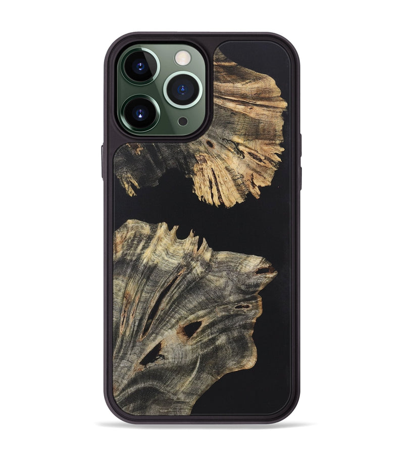 iPhone 13 Pro Max Wood+Resin Phone Case - Tracy (Pure Black, 722430)