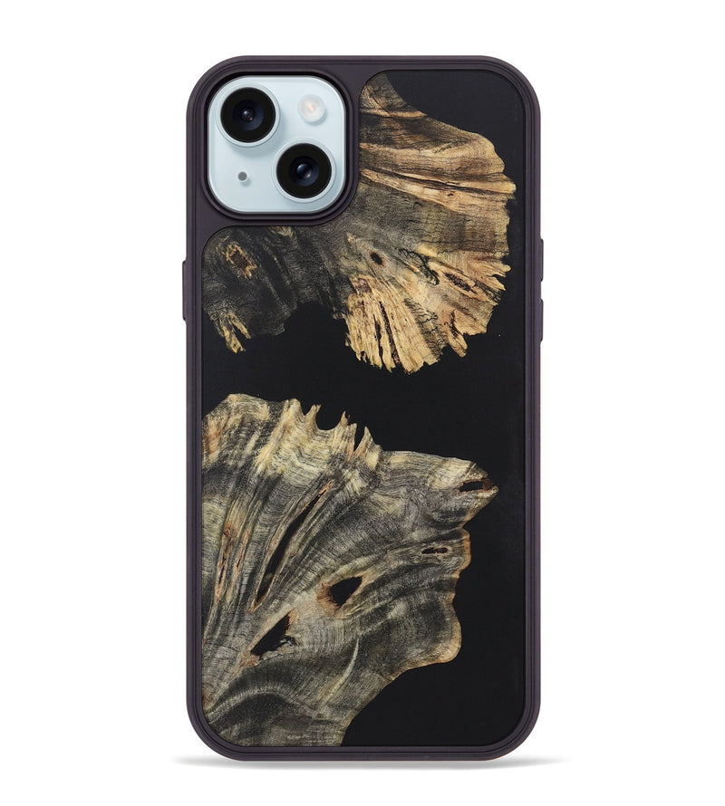 iPhone 15 Plus Wood+Resin Phone Case - Tracy (Pure Black, 722430)