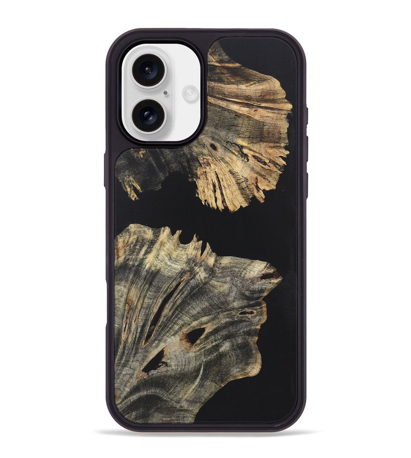 iPhone 16 Plus Wood+Resin Phone Case - Tracy (Pure Black, 722430)