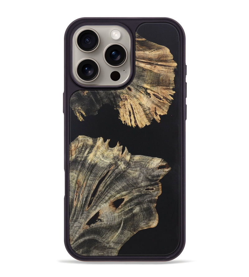 iPhone 16 Pro Max Wood+Resin Phone Case - Tracy (Pure Black, 722430)