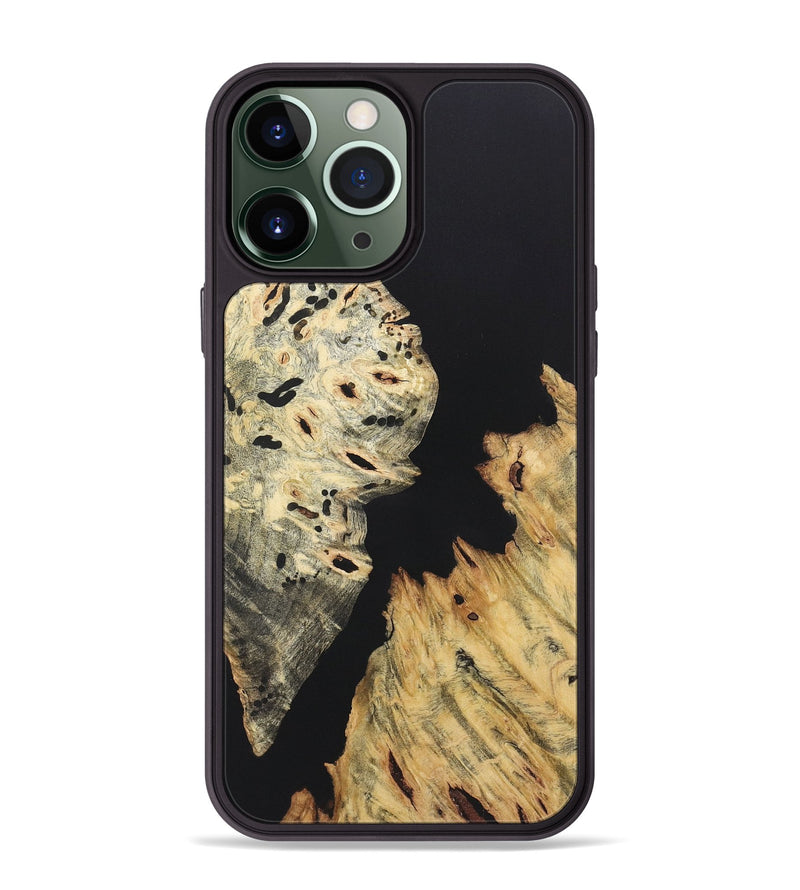 iPhone 13 Pro Max Wood+Resin Phone Case - Kamryn (Pure Black, 722432)