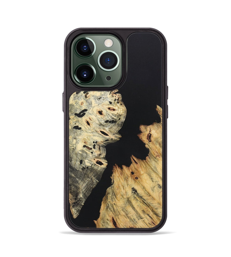 iPhone 13 Pro Wood+Resin Phone Case - Kamryn (Pure Black, 722432)