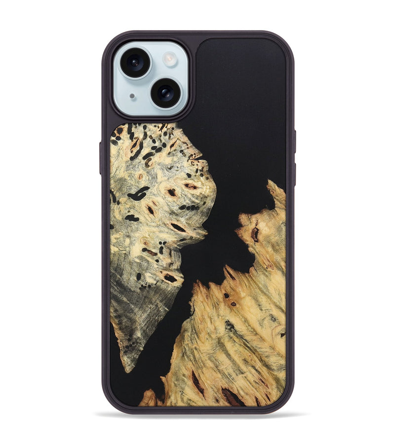 iPhone 15 Plus Wood+Resin Phone Case - Kamryn (Pure Black, 722432)