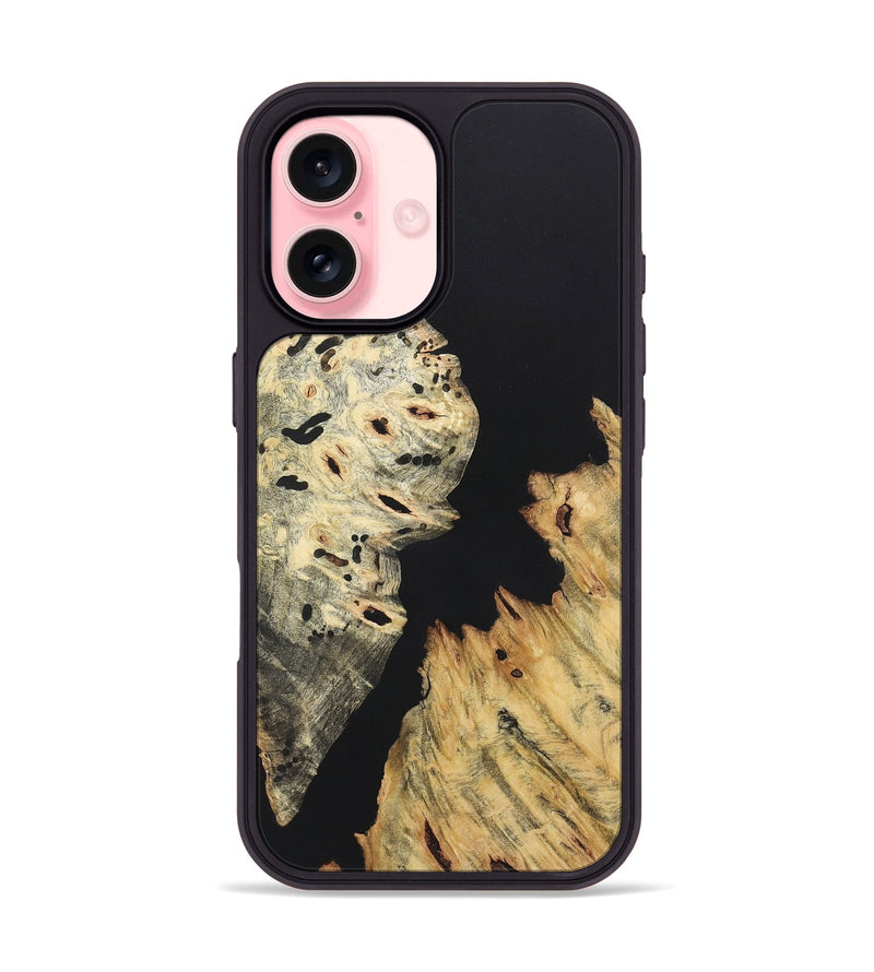 iPhone 16 Wood+Resin Phone Case - Kamryn (Pure Black, 722432)