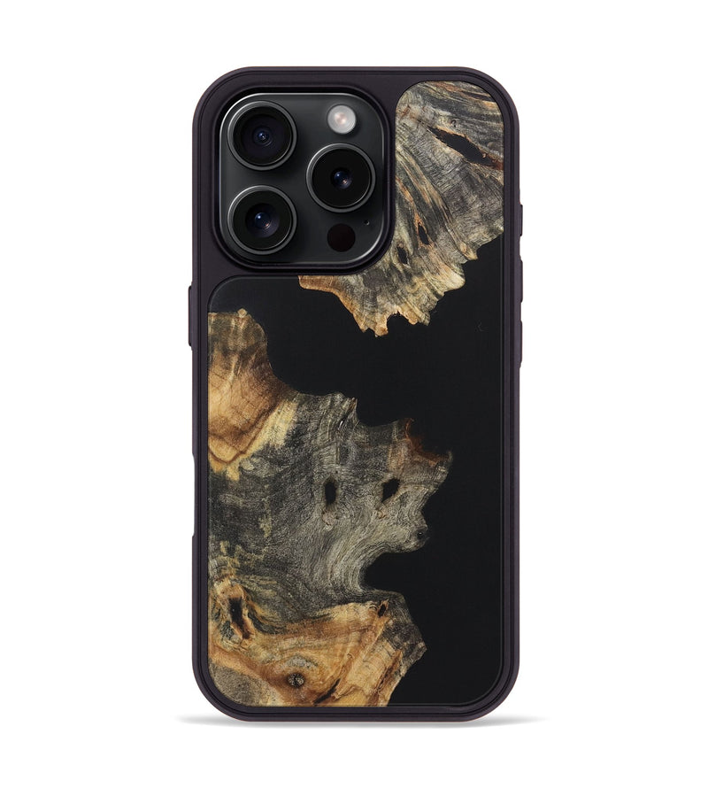 iPhone 16 Pro Wood+Resin Phone Case - Skyler (Pure Black, 722433)