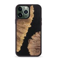 iPhone 13 Pro Max Wood+Resin Phone Case - Alexandra (Pure Black, 722435)