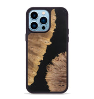 iPhone 14 Pro Max Wood+Resin Phone Case - Alexandra (Pure Black, 722435)