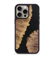 iPhone 15 Pro Max Wood+Resin Phone Case - Alexandra (Pure Black, 722435)