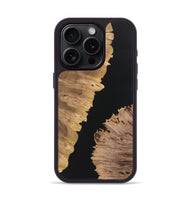 iPhone 15 Pro Wood+Resin Phone Case - Alexandra (Pure Black, 722435)